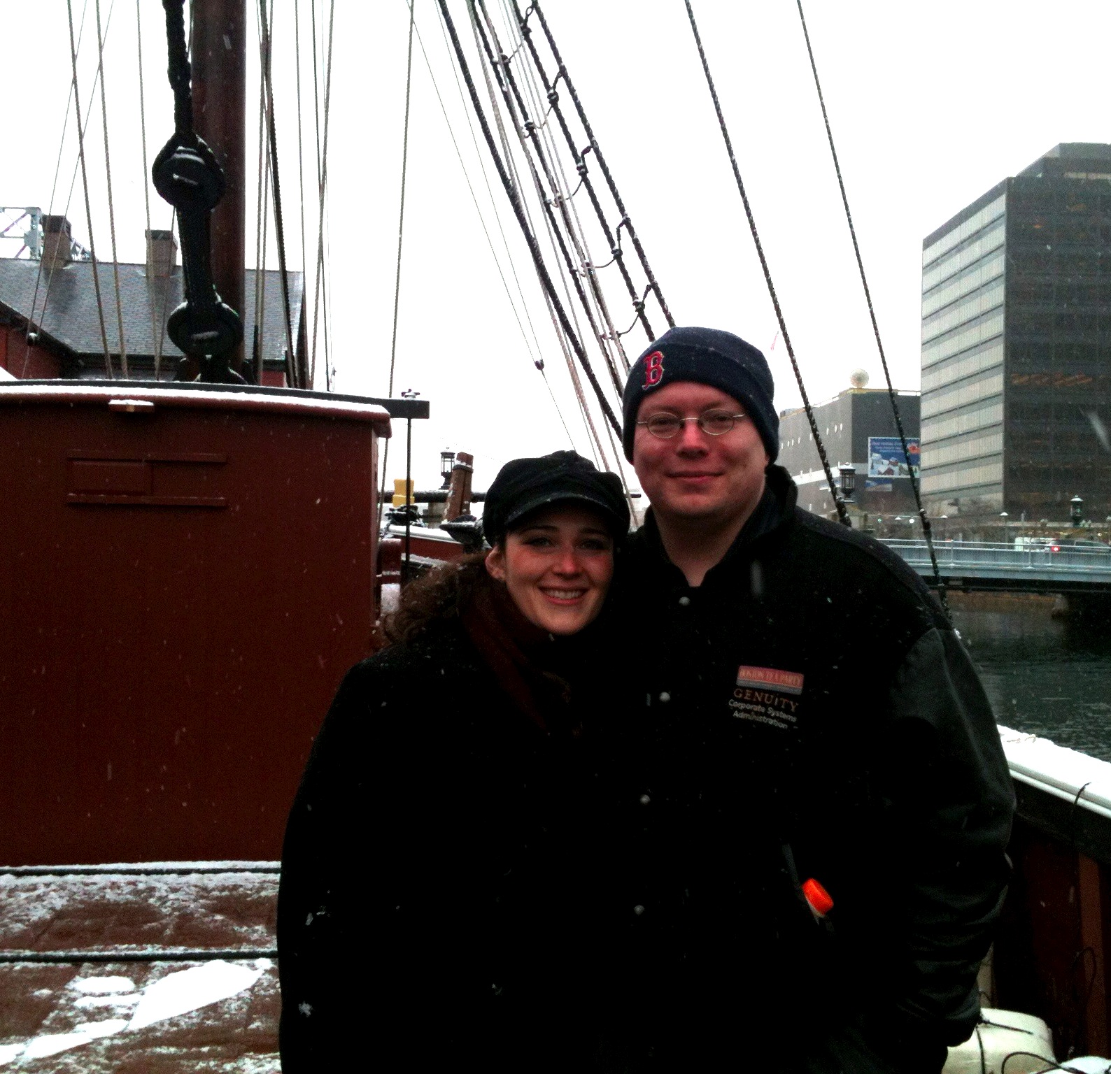 PiC and I on a boat this weekend past.  It was his birthday, so we threw tea into Boston harbor.  It seemed legit.